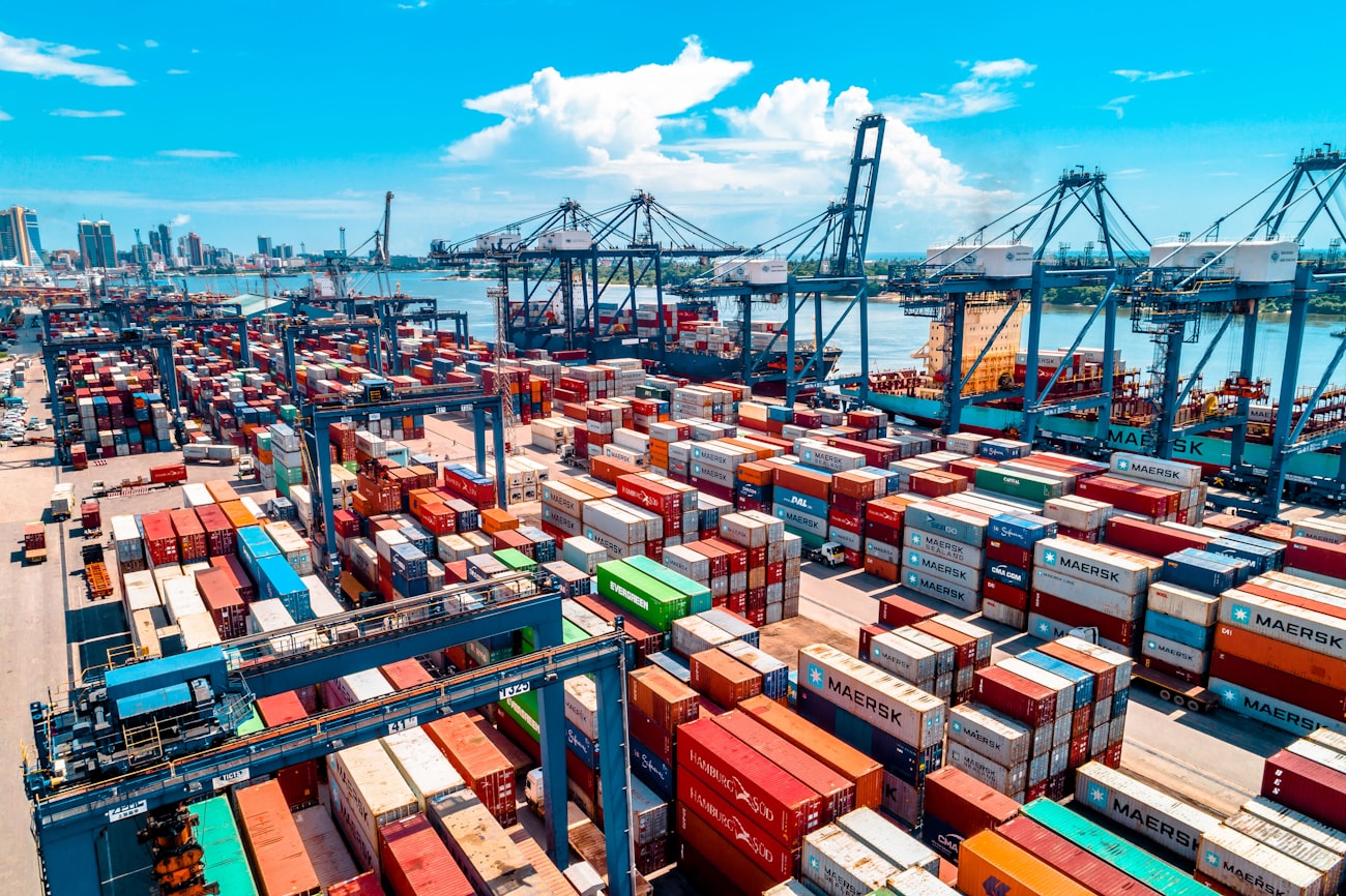 A large amount of containers are stacked on top of each other